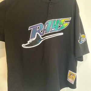 Authentic Vintage Black Tampa Bay Devil Rays Wade Boggs Baseball Jersey XL